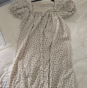 Charming Floral WOMENs Dress in Cream and Purple